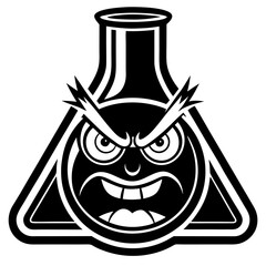 Beaker Laboratory Equipment Vector | Research Clipart, Cartoon & Line Art Illustration, Beaker lab equipment vector for research, clipart, cartoon & line art illustration on a white background.