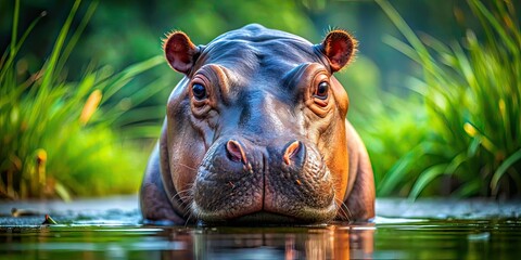 Cute Pygmy Hippo, High Depth of Field