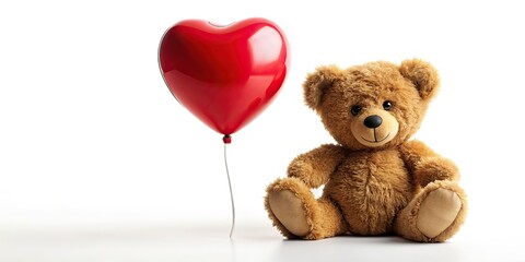 Cute Teddy Bear Valentine's Day Heart Balloon Photo