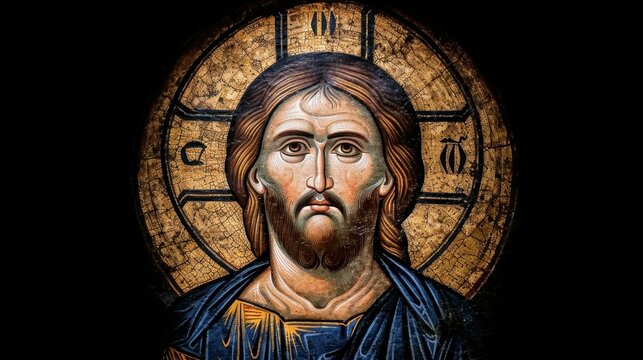 Byzantine art depicts Jesus Christ with reverence, using symbolic imagery to convey divinity and humanity in vibrant mosaics.