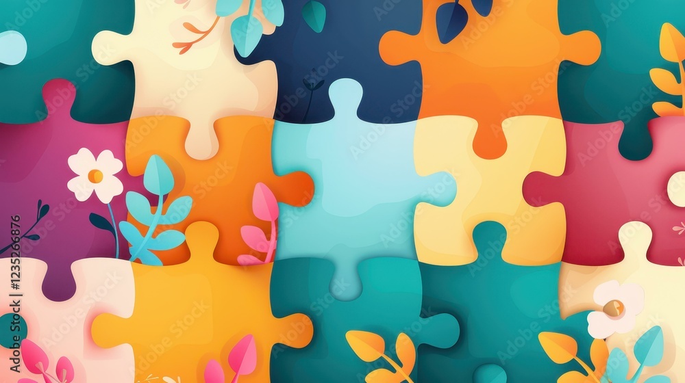 Poster explore a set of flat jigsaw puzzle templates, perfect for your creative projects and designs. easy 