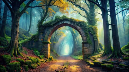 Deep Woods Archway - Atmospheric Double Exposure