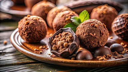 Delicious Chocolate Truffles Macro Photography
