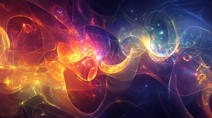 Abstract Cosmic Nebula Swirling Energy Forms