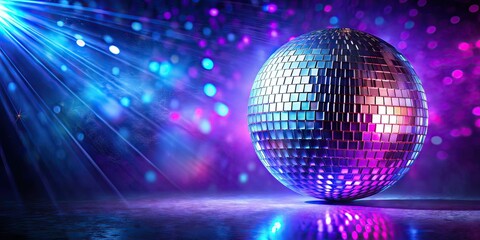 Obraz premium Disco Ball Party Nightlife Purple Blue Lights Background
