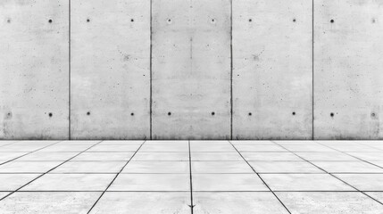 Fototapeta premium A bright panorama of white textured concrete creates a calm and modern aesthetic for any space or project.