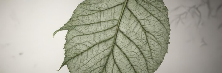 Obraz premium Hand drawn botanical illustration of a single leaf with intricate veins and texture , greenery, botanical art