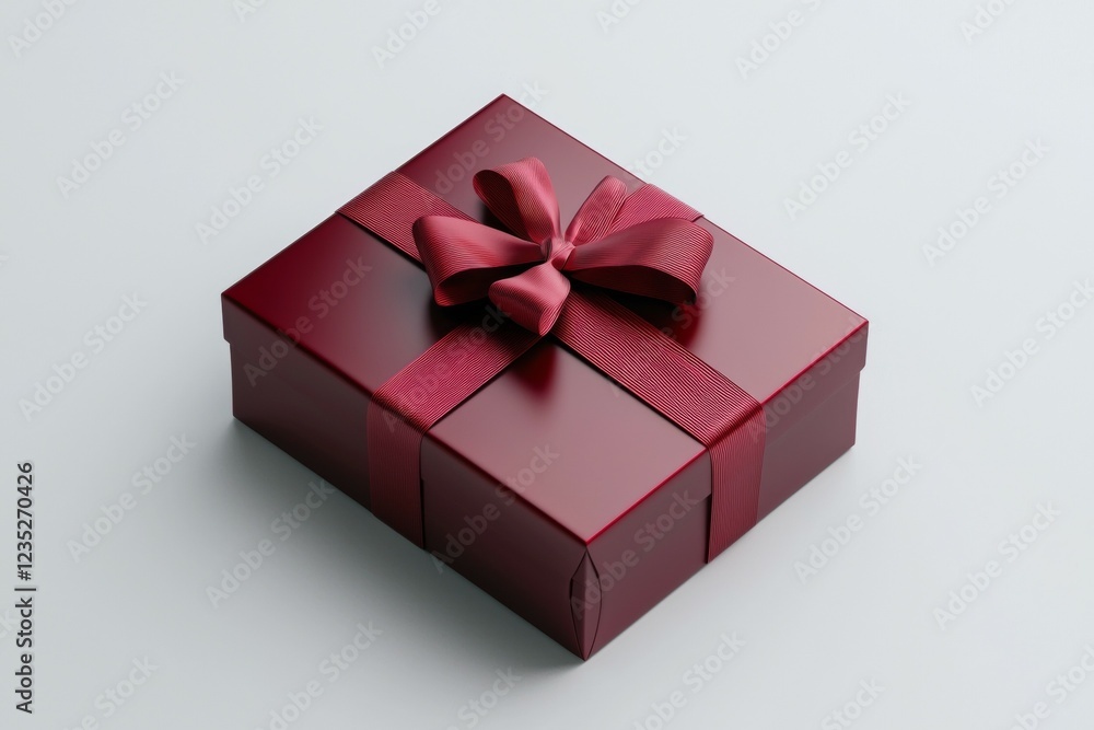 Poster red box with a red bow on top of it