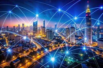 Naklejka premium Drone Photography Abstract Technology Communication Background