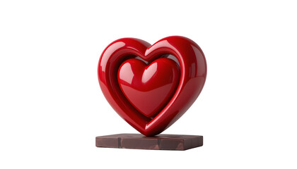 Elegant Red Heart Sculpture Romantic Love Symbolism Valentine Day Gift Shiny Glossy Design Abstract Art Modern Decoration Romantic Decor Perfect for  