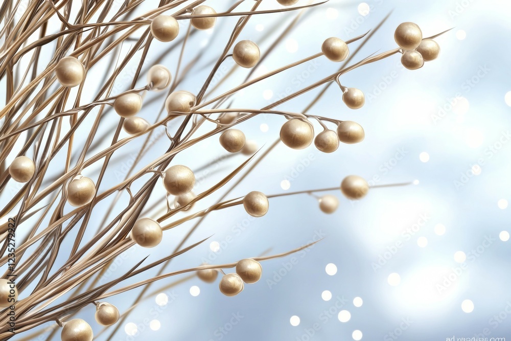 Poster tree with many golden balls on it