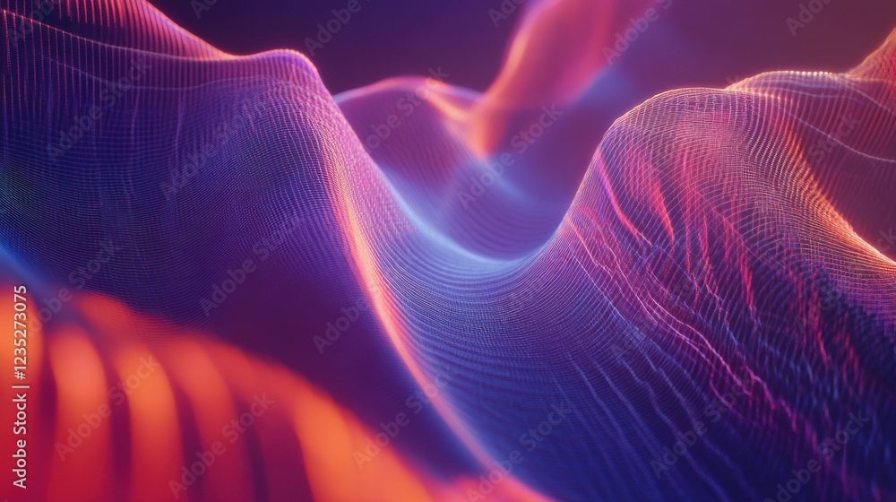 Aufkleber abstract digital waveform illuminated in vivid hues