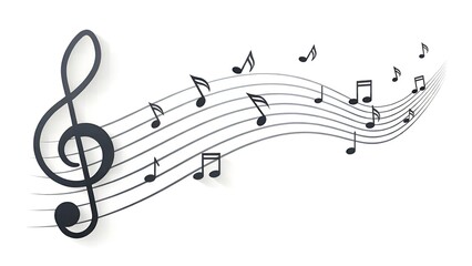 Flowing Musical Notes Treble Clef Music Background Design