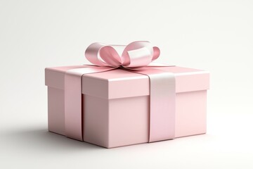 Fototapeta premium Pink box with a ribbon on top