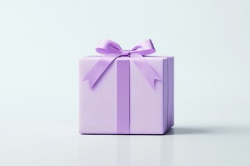 Obraz premium Purple box with a ribbon on top