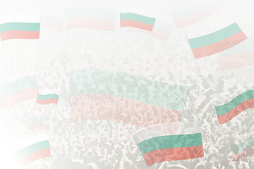 Obraz premium Celebratory Crowd with Bulgaria Flags Background