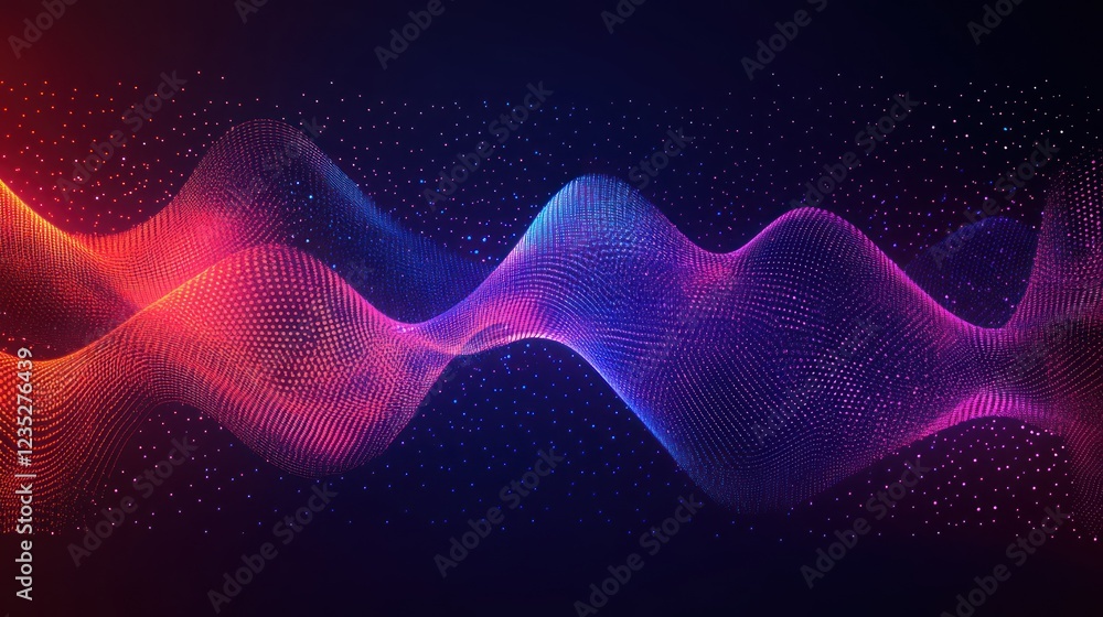 Poster Abstract Colorful Wave Particle Flow Design