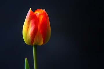 Vibrant Red and Yellow Tulip Flower Close up Spring Bloom Nature Photography
