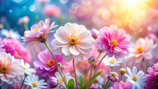Delicate Spring Blossoms: Soft Macro Close-Up Flower Backgrounds