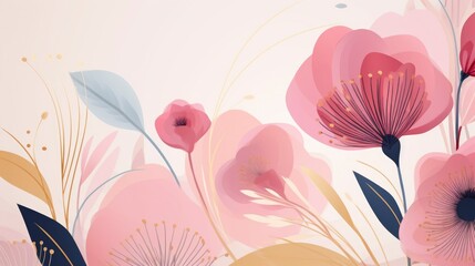 Hand drawn watercolor flowers