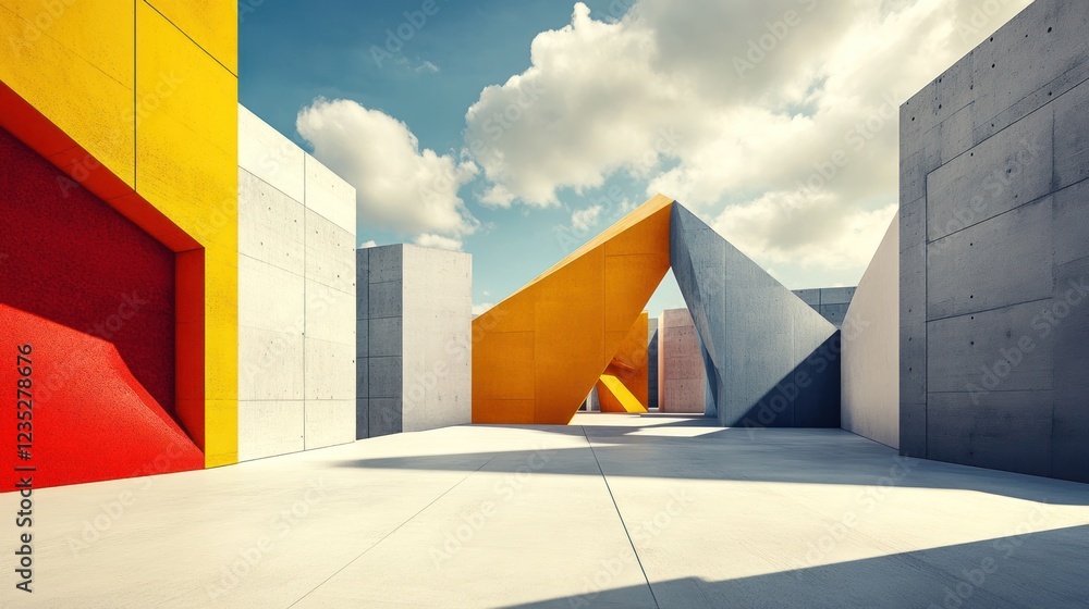 Poster Abstract Colorful Concrete Architecture Design