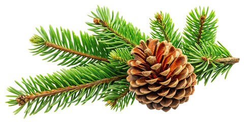 Fir Branch Pine Cone Rule of Thirds AI Photo