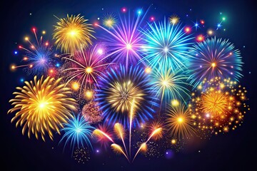 Naklejka premium Fireworks Celebration - Luxury New Year Design