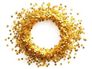 Golden Confetti Circle - High Depth of Field