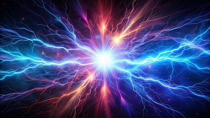Electric Spark Background: High Voltage Energy Burst with Copy Space