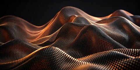 Elegant Black and Brown Abstract Mesh Gradient Background for Sophisticated Visuals