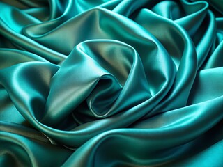 Fototapeta premium Elegant Teal Jade Ombre Satin Gradient Background - Luxurious Fabric Texture