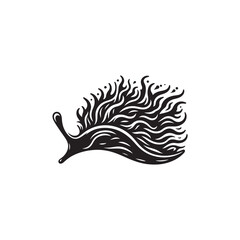 Black Color Nudibranch silhouette design Vector Illustration, Solid White Background (3).eps