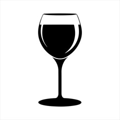 Wine glass silhouette vector art white background