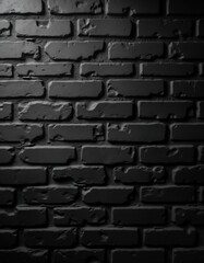 Fototapeta premium Dark gray brick wall texture. Detailed view of old brickwork. Design elements suggest grunge style. Suitable for various projects. Dark stone wall serves as background. Image ideal for graphic design