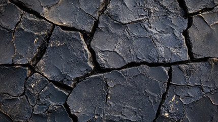 Fototapeta premium Cracked Black Textured Abstract Background