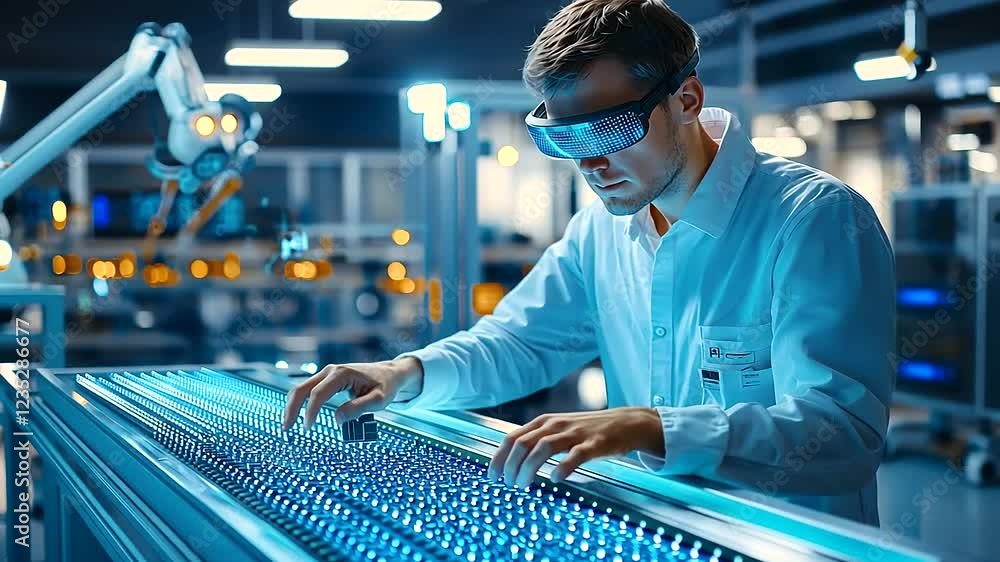Poster engineer utilizing augmented reality to optimize microchip configuration in a manufacturing facility