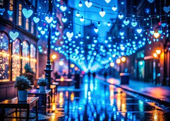 Festive Blue Sparkle Background: Urban Exploration Valentine's, New Year, Birthday Celebration