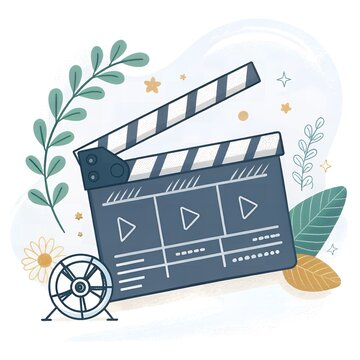 Filmmaking Clapperboard Movie Production Cinema Floral Design