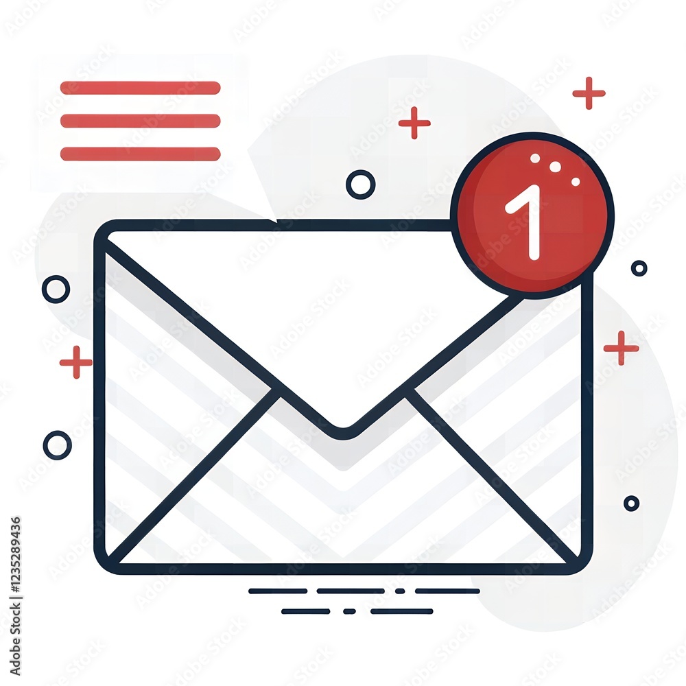 Poster new email notification one unread message digital communication