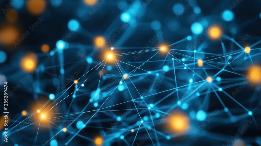 Aufkleber Abstract Network of Interconnected Nodes and Lines