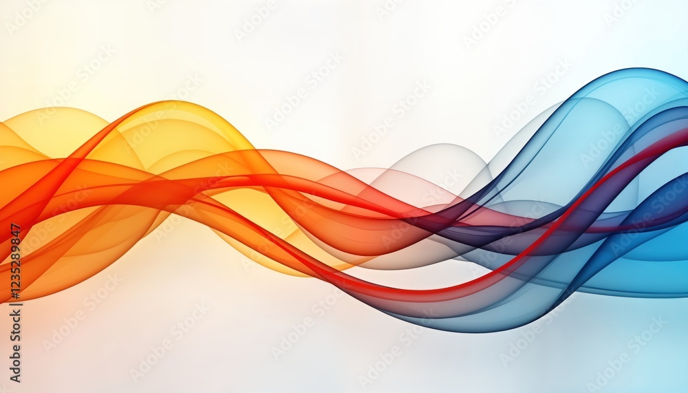 Aufkleber abstract design concept art featuring colorful wavy lines. dynamic, smooth curves in various shades 