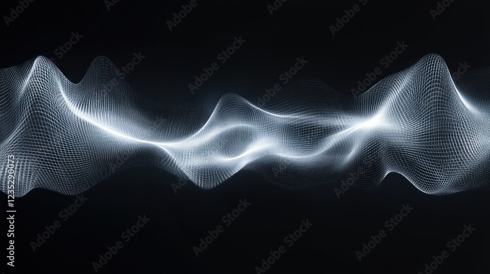 Poster Abstract White Light Wave Grid Pattern Design