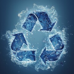 Obraz premium Smoke Swirling Recycling Icon with Mystical Vibes, 煙が渦巻く不思議な雰囲気のリサイクルアイコン.Generative AI