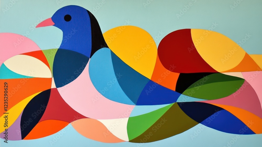 Poster abstract colorful bird in flight artistic design