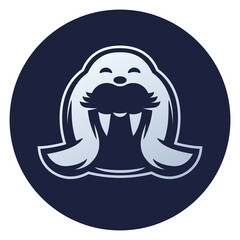 Walrus logo icon, arctic animal icon