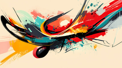Obraz premium Stunning abstract art with vibrant colors and dynamic brushstrokes. Dynamic Brushstrokes. Illustration