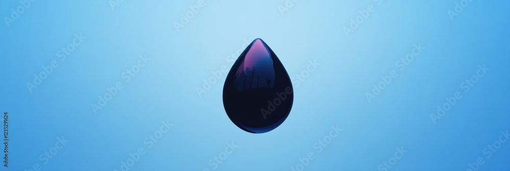 Poster reflections of color in a droplet suspended in a blue atmosphere. generative ai