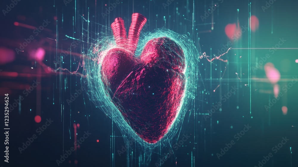 Poster Digital Heart Network Data Visualization