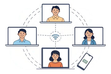 Global Online Team Collaboration Remote Workers Connected