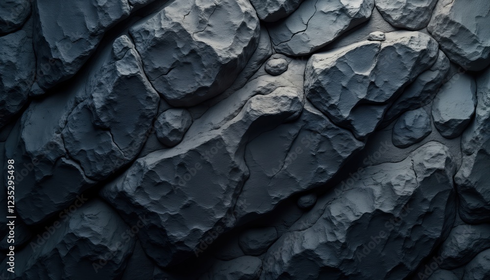 Poster dark rough rock texture background. close-up view of dark stone surface with rugged texture. abstrac